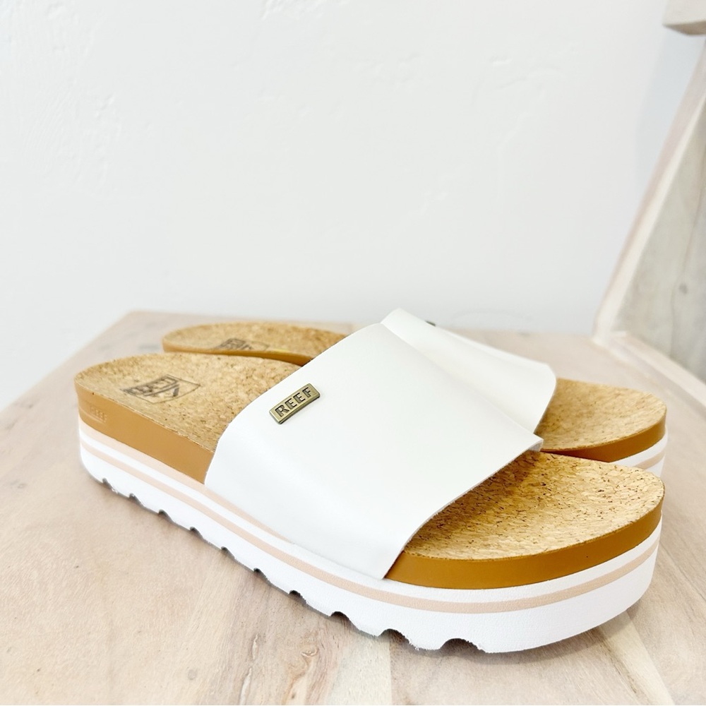 Reef Women's Cushion Scout Hi Sandal Slide White Size 8